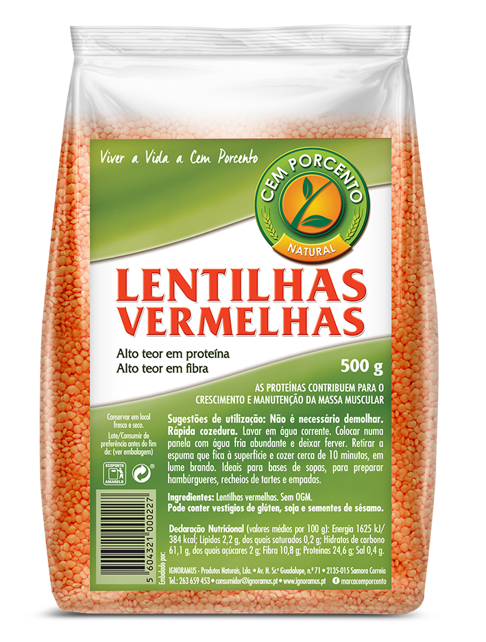LENTILHAS VERMELHAS 500 GRS IGNORAMUS