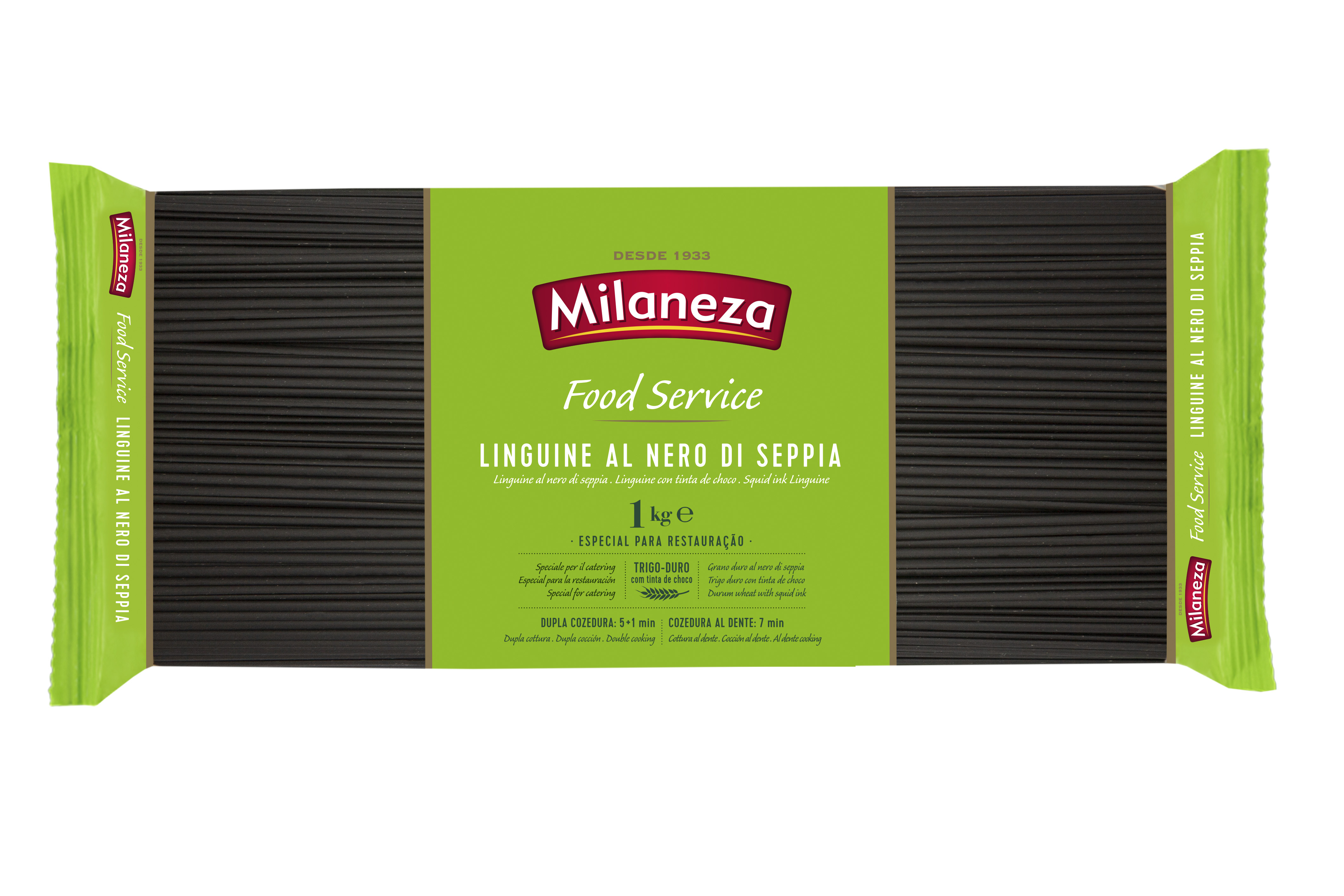 LINGUINE AL NERO 1KG MILANEZA