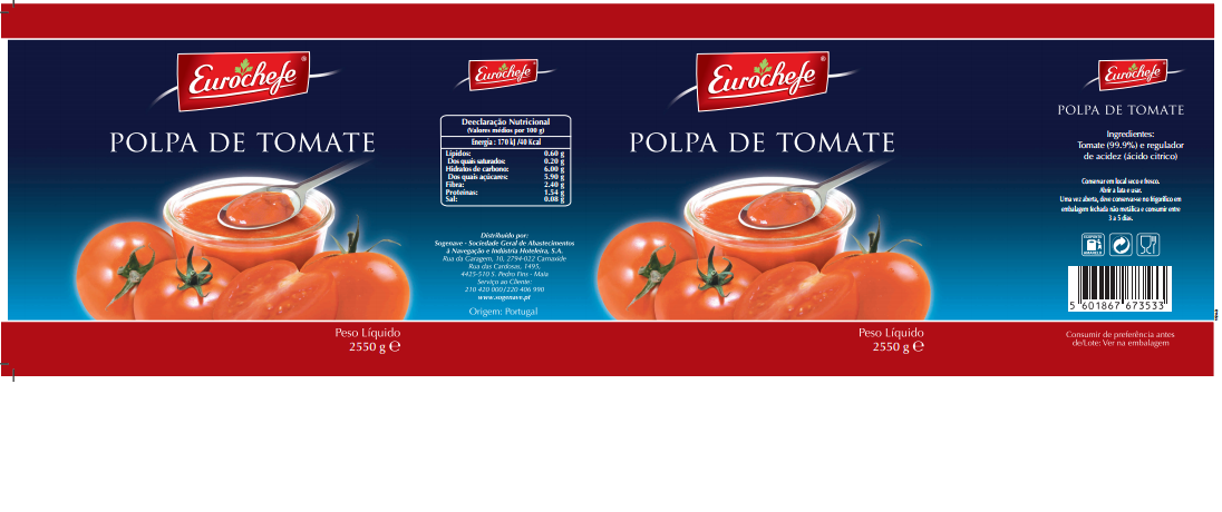 POLPA TOMATE LT 3KG (PL 2550GR) EUROCHEF