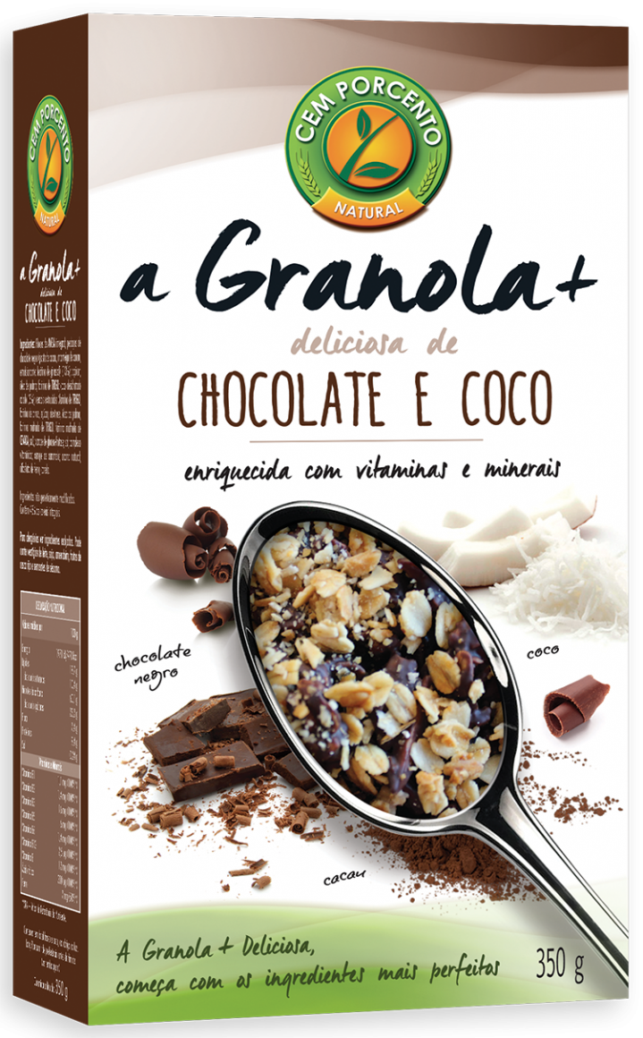 GRANOLA+DELIC CHOCOLATE E COCO 350 GR