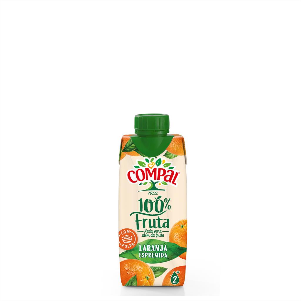 COMPAL 100% FRUTA LARANJA 18UN TET 0.33L