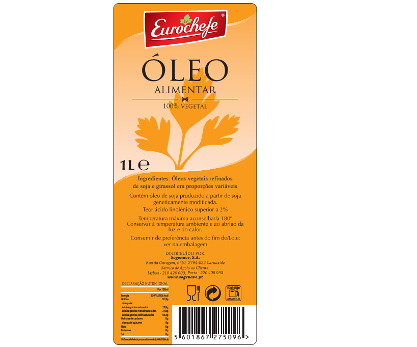 OLEO ALIMENTAR EUROCHEFE 1 LT