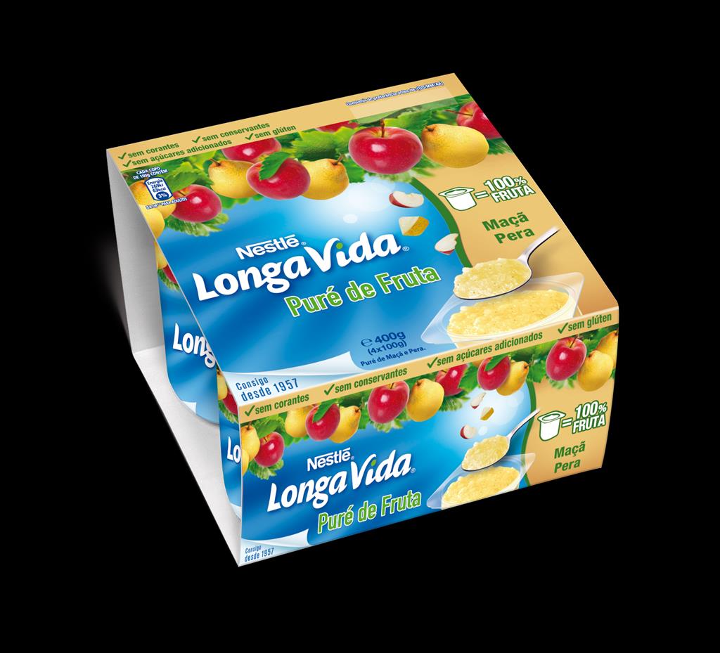 PURE FRUTA MACA+PERA 4x100G LONGA VIDA