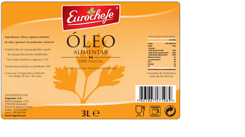 OLEO ALIMENTAR EUROCHEFE 3 LT