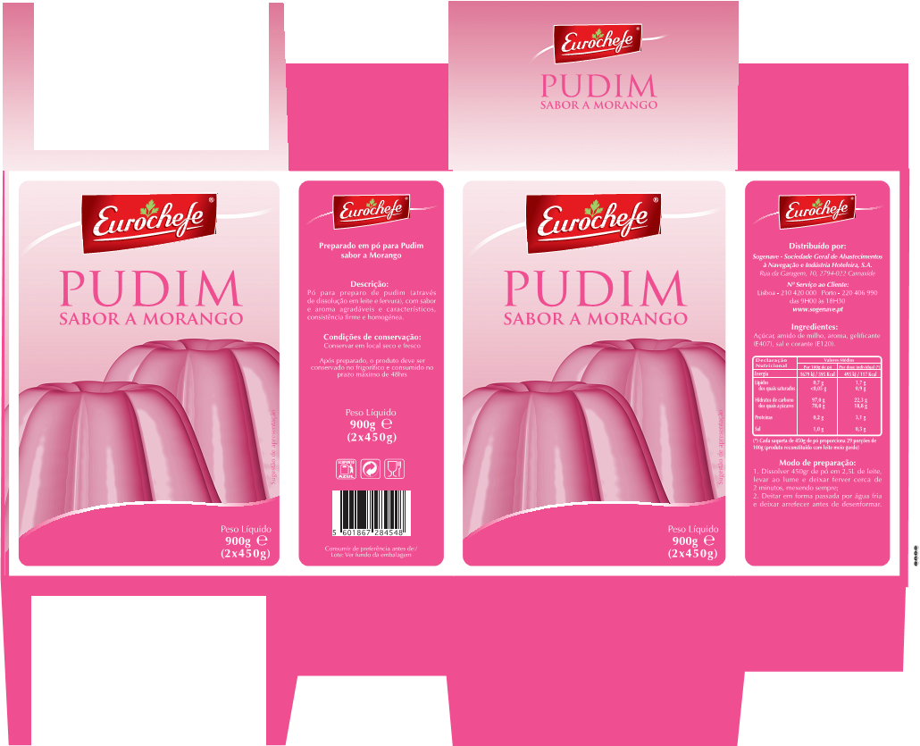 PUDIM MORANGO EUROCHEFE